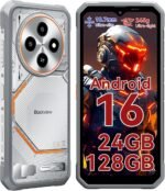 Blackview Fort 2 Rugged Phone Android 16, 10.7mm Ultra-Thin Rugged Smartphone Unlocked, 24GB + 128GB/2TB 6.56”HD+90Hz Large Dispaly, 4G T-Mobile Dual SIM IP69K Waterproof 16MP+13MP Camera, NFC/GPS
