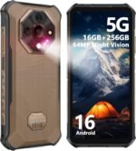 Ulefone Armor X16 Pro 5G Rugged Smartphone, 16GB+256GB MTK Dimensity 6300 Android 16, 64MP+25MP Main Camera, 10360mAh, 6.56" 120Hz Corning Gorilla Screen, IP68/69K Waterproof, Widevine L1 - Sand Dune