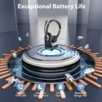 Wireless Headset with Microphone, AI Noise Cancelling Headset for Office | V6.0 Bluetooth Headset with Mute & Charging Base, Computer Headphones 36H Work, Call Center/PC/Phone/Laptop/Teams - Image 6