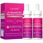 5% Minoxidil Hair Growth Women, Minoxidil for Women Hair Growth Serum with Biotin & Castor Oil, Helps Reduce Hair Loss & Thinning, Strengthens Roots, 60ml x 2 Bottles