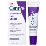 CeraVe Eye Cream for Wrinkles with Peptides, Caffeine & Niacinamide, 0.5oz | Dermatologist-Tested Skin Care Formula Targets Crows Feet and Delicate Under-Eye Skin To Visibly Smooth, Restore, and Protect