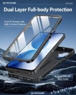 FNTCASE for Samsung Galaxy A17-5G Phone Case with Built-in Screen Protector | Rugged Kickstand, 20FT Military-Grade Drop Protection, Matte Textured, Heavy Duty Shockproof TPU Protective Cover - Image 3