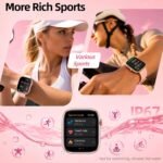 Smart Watch for Women, Bluetooth Answer/Make Calls, 1.83"HD Screen, 2 Bands | IP67 Waterproof Fitness Tracker, Heart Rate/Sleep Monitor, DIY Dial, Multi-Sport Modes Pedometer, Smartwatch for iOS/Android - Image 6