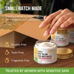 Beef Tallow for Skin and Face - Grass Fed Tallow and Honey Balm, All Natural Skin Care Moisturizer with Hyaluronic Acid - Day & Night Beef Tallow Face Cream for Dry, Sensitive Skin, Glass Jar 2.25 oz - Image 8