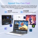 GEEKOM GeekBook M16 Laptop, Up to 24H, 55W Sustained Power Ultra 9 Notebook | 16" IPS Display, 16GB LPDDR5, 512GB SSD, 180° Lay-Flat, Dual-Fan, 100W PD Charging, Fingerprint, Privacy Shutter, Windows 11 - Image 6