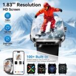 Smart Watch for Men Women, 1.83" HD Touch Screen Smartwatch with Bluetooth Call, IP68 Waterproof, 130+ Sport Modes Fitness Tracker Heart Rate Sleep Monitor Pedometer, Compatible with Android iPhone - Image 2