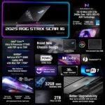 ASUS ROG Strix Scar 18 (2025) Gaming Laptop, 18” ROG Nebula HDR 16:10 2.5K 240Hz/3ms, NVIDIA GeForce RTX 5070 Ti, Intel Core Ultra 9 275HX, 32GB DDR5, 1TB PCIe SSD, Wi-Fi 7, Win 11 Pro, G835LR-XS96 - Image 9