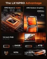 KAIGERR Gaming Laptop with AMD Ryzen 7430U(Up to 4.3GHz), 16GB DDR4 512GB SSD Laptop Computer, 1920P FHD Display, WiFi 6, USB3.2, Type_C, Webcam Cover Slide - Image 2