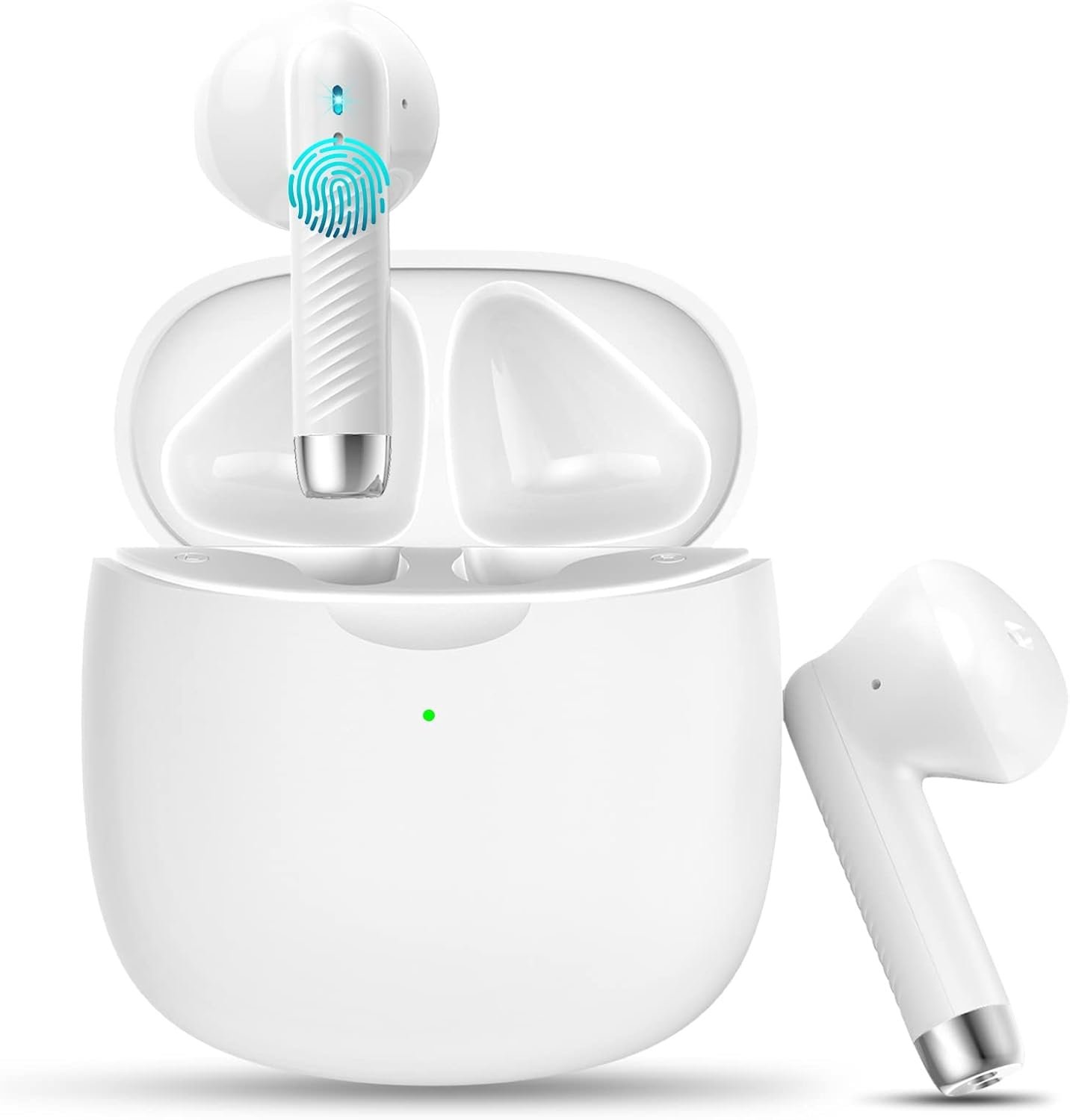 51MgM6MaiSL._AC_SL1500_.jpg Wireless Earbuds, Bluetooth 5.4 Headphones in Ear with 4 Noise Cancelling Mic, Earbuds Stereo Bass, IP7 Waterproof Sports Wireless Earphones, 36H Playtime USB C Charging Buds White for Android iOS - Image 1