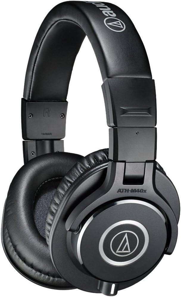 612QNnTYz0L._AC_SL1000_.jpg Audio-Technica ATH-M40x Professional Studio Monitor Headphone, Black, with Cutting Edge Engineering, 90 Degree Swiveling Earcups, Pro-Grade Earpads/Headband, Detachable Cables Included - Image 1