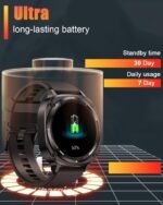 Military Smart Watches for Men(Answer/Make Calls), 1.39" HD Fitness Watch, 24/7 Heart Rate Sleep Monitor, Smart Watch for Men,114+ Sport Modes, IP68 Waterproof Smartwatch for Android iOS, 30Day, Black - Image 5