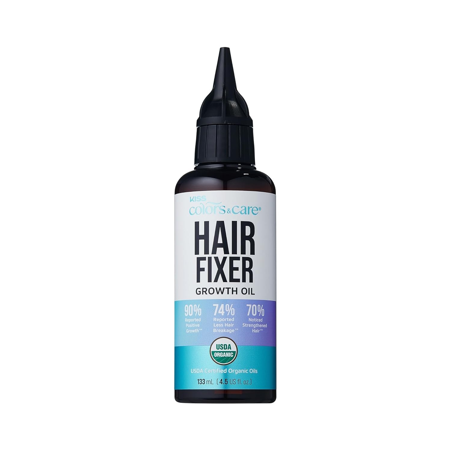 61IUmG5oqQL._SL1500_.jpg Kiss Colors & Care Organic Hair Fixer Growth Oil, Natural Oils for Stronger Follicles, Reduced Breakage & Frizz, Moisture Retention & Split End Protection, 133mL (4.5 fl. oz.) - Image 1