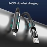 MFish 240W 4-in-1 Fast Charging Cable, Black, 3.3FT - Image 2
