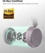 TALIX H30 Hybrid Active Noise Cancelling Headphones, 110H Playtime Hi-Res Audio Bluetooth 6.0 Wireless Over Ear ANC Headphones for Commute/Travel (Purple) - Image 5