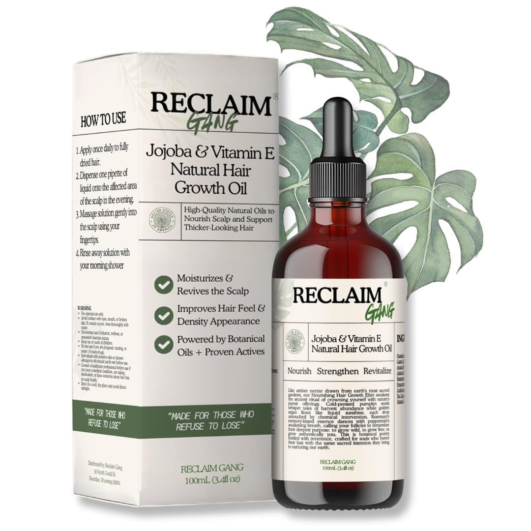 61XU6vBZBCL._SL1080_.jpg Rosemary Hair Oil for Hair Growth, Scalp Oil with Pumpkin Seed, Castor, Jojoba and Peppermint for Thinning and Dry Scalp, Men and Women, 100 mL - Image 1