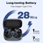 ZIHNIC Wireless Bluetooth Earphones Ear Hooks IPX5 iOS Android Black - Image 2