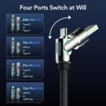 MFish 240W 4-in-1 Fast Charging Cable, Black, 3.3FT - Image 3