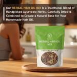Herbal Hair Oil Mix Blend 17 Raw Herbs Blend Hair Oil Mix 3.5oz (100g) | Goodness of Ayurvedic Natural Herbs for Oil Infusion, Instant Premix for Hair Oil. - Image 2