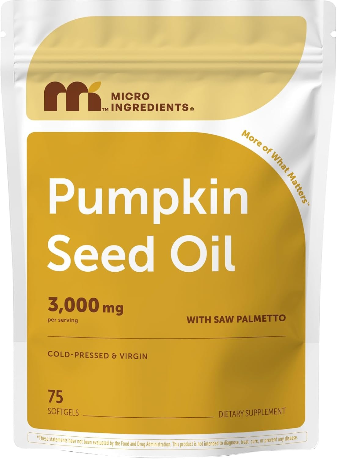 61h77HTbaBL._AC_SL1500_.jpg Micro Ingredients Pumpkin Seed Oil with Saw Palmetto, 75 Softgels - Image 1