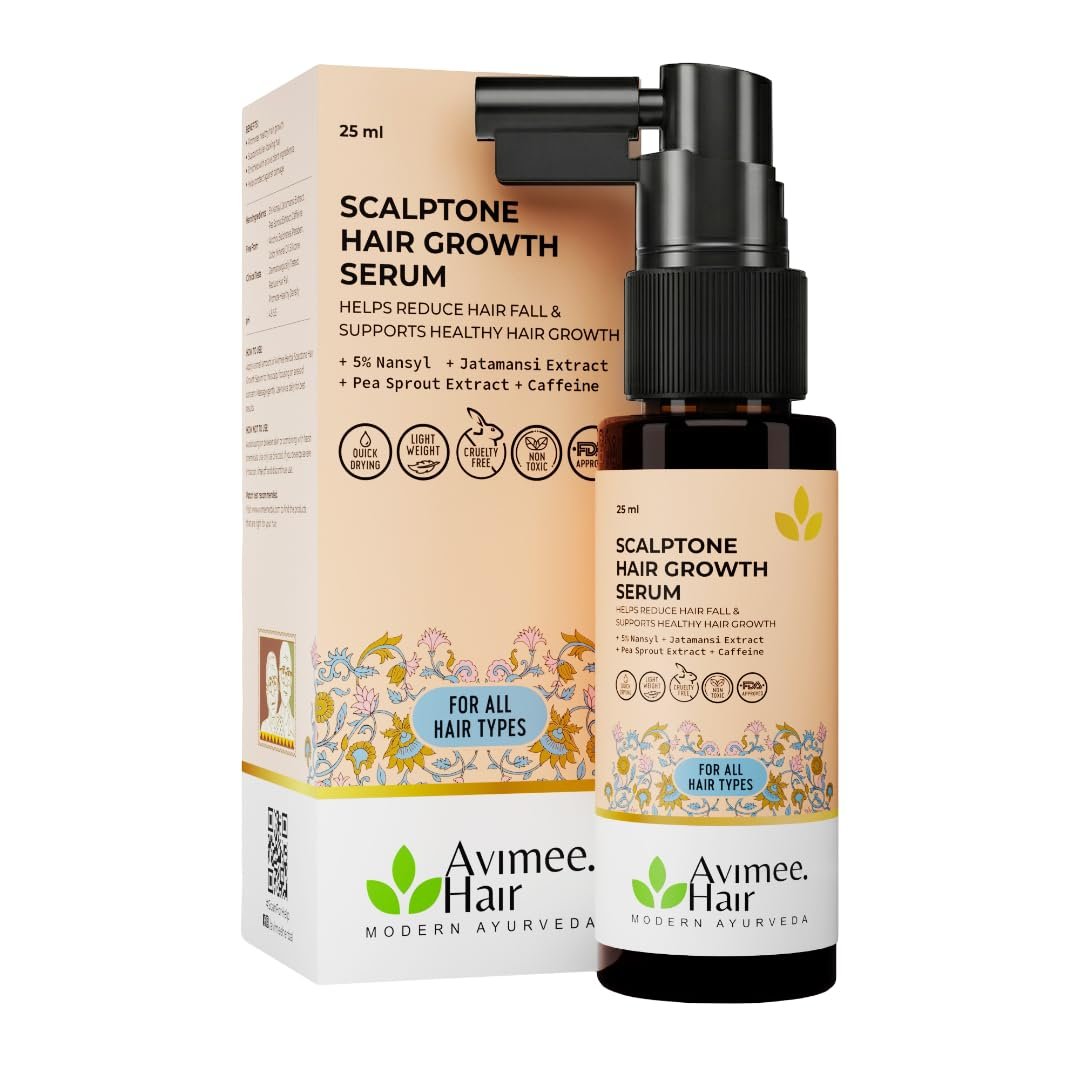 61kUghTCwUL._SL1080_.jpg Avimee Herbal Scalptone Hair Growth Serum | Scientifically Proven Formula | Enriched with Nansyl & Green Tea Extract | For Hair Growth & Hair Fall Reduction (Pack of 1) - Image 1