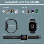 Smart Watch for Men Women, 1.85" Smart Watches Compatible iPhone/Samsung/Android (Answer/Make), Fitness Tracker with Heart Rate/Sleep/SpO2 Monitor, Smartwatch 3ATM Waterproof 120+ Sport Modes, Alexa - Image 9