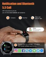Military Smart Watches for Men(Answer/Make Calls), 1.39" HD Fitness Watch, 24/7 Heart Rate Sleep Monitor, Smart Watch for Men,114+ Sport Modes, IP68 Waterproof Smartwatch for Android iOS, 30Day, Black - Image 4