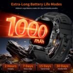 Military Smart Watch for Men, 30+ Day Battery Life, Bluetooth Call Black - Image 3