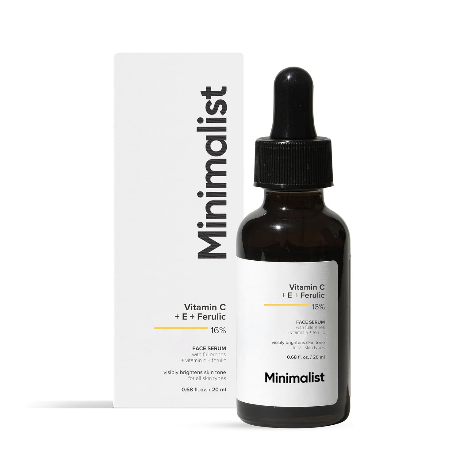 714BscmKdxL._SL1500_.jpg Minimalist Vitamin C+E+Ferulic Acid 16% Face Serum for Brightening & Anti Aging | Reduces Skin Damage & Redness to Brighten Dull Complexion | With Antioxidants | For Women & Men | 0.68 Fl Oz / 20 ml - Image 1