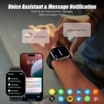 Smart Watch for Men Women, 2.01" HD Fitness Trackers with Heart Rate and Sleep Monitor, Bluetooth Calls & Notifications, 120+ Sport Modes, IP67 Waterproof, Compatible with Android & iOS, Black - Image 3