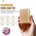 Terra Lotus - Organic Tallow Soap with Organic Castor Oil & Raw Honey - Hydrating & Nourishing - 3 Pack (Unscented) - Image 2