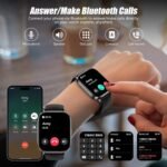 Smart Watch for Men Women, 2.01" HD Fitness Trackers with Heart Rate and Sleep Monitor, Bluetooth Calls & Notifications, 120+ Sport Modes, IP67 Waterproof, Compatible with Android & iOS, Black - Image 2