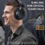 Hybrid Active Noise Cancelling Bluetooth 6.0 Headphones 120H Long Playtime, 6 ENC Mic, Over Ear Headphones Wireless, Hi-Res Audio, Memory Foam Earcup, Transparency Mode ANC Headphone for Travel Office - Image 5