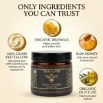 Terra Lotus - Organic Grass-Fed Beef Tallow Balm with Raw Honey - Moisturizing Cream for Soft, Smooth Skin - Handmade All-Natural Moisturizer (2 Oz, Citrus)