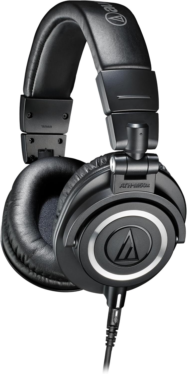 71G5OkSr2zL._AC_SL1500_.jpg Audio-Technica ATH-M50X Professional Studio Monitor Headphones, Black, Professional Grade, Critically Acclaimed, with Detachable Cable - Image 1