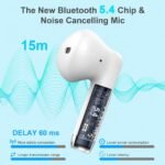 Wireless Earbuds, Bluetooth 5.4 Headphones in Ear with 4 Noise Cancelling Mic, Earbuds Stereo Bass, IP7 Waterproof Sports Wireless Earphones, 36H Playtime USB C Charging Buds White for Android iOS - Image 2