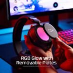HyperX Cloud Flight 2 – Wireless Gaming Headset, Customizable RGB Lighting with Removable Earcup Plates, up to 100 Hours of Battery Life, 2.4GHz & Bluetooth, Multi-Platform Compatibility - Black - Image 2