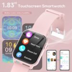 Smart Watch for Women, 120 Sports Modes Smartwatch with 1.83" HD, Alexa Built-in, Heart Rate/Sleep Monitor, IP67 Waterproof, Bluetooth Call & Music Control Fitness Watch for iPhone/Android (Pink) - Image 3