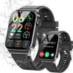 STECEi Smart Watch for Men Women Bluetooth Call, 1.85" HD Screen Smartwatch with Heart Rate/Sleep Monitor, 110+ Sport Modes Activity Trackers IP68 Waterproof, Fitness Watch for Android iOS, Black
