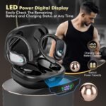 HAOYUYAN Wireless Earbuds, Sports Bluetooth Headphones, 80Hrs Playtime Ear Buds with LED Power Display, Noise Canceling Headset, IPX7 Waterproof Earphones for Workout/Running（Black） - Image 7