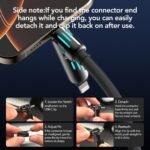 MFish 240W 4-in-1 Fast Charging Cable, Black, 3.3FT - Image 4