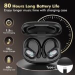 HAOYUYAN Wireless Earbuds, Sports Bluetooth Headphones, 80Hrs Playtime Ear Buds with LED Power Display, Noise Canceling Headset, IPX7 Waterproof Earphones for Workout/Running（Black） - Image 2