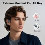 ZIHNIC Wireless Bluetooth Earphones Ear Hooks IPX5 iOS Android Black - Image 4