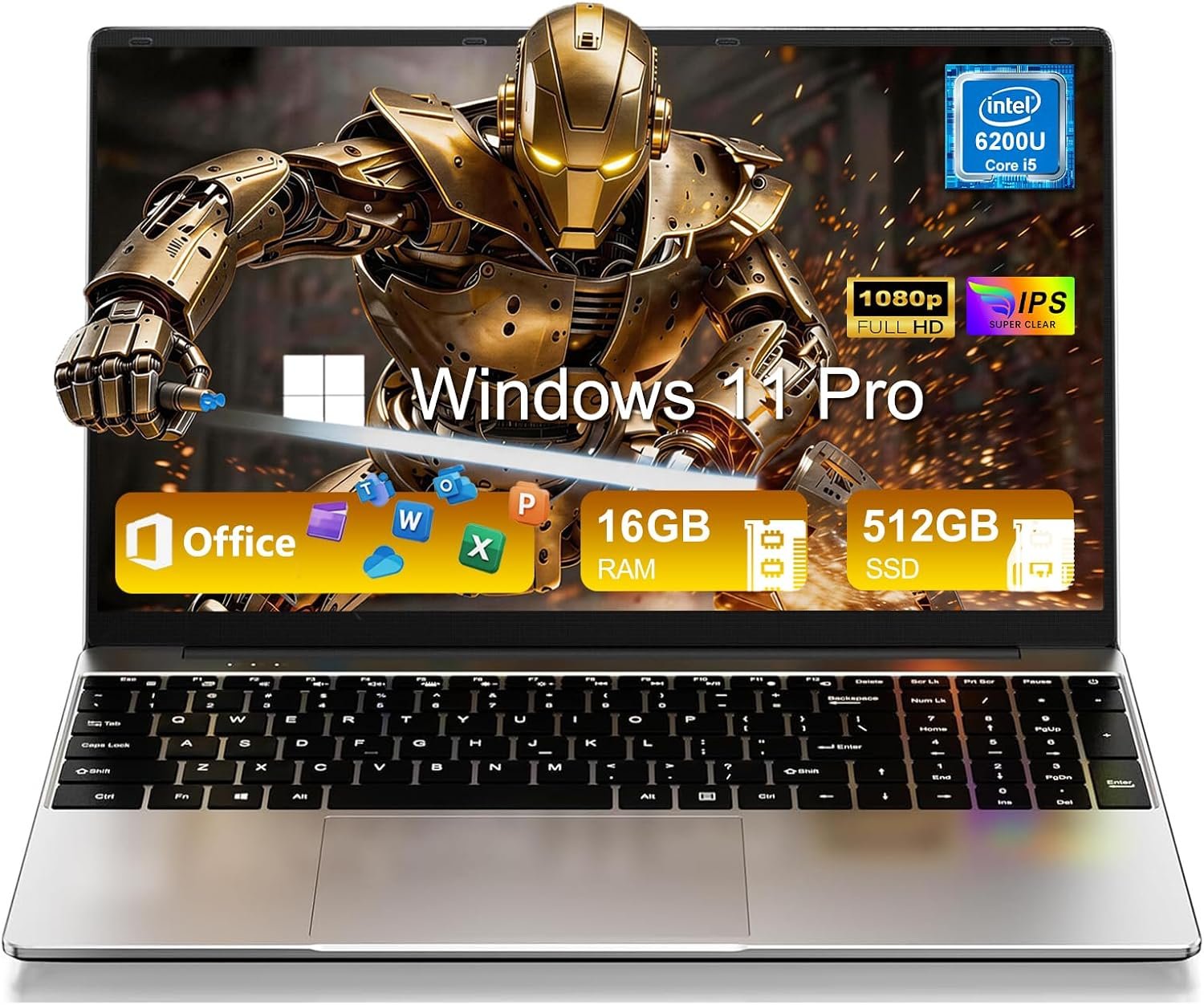 71WG8U4HXSL._AC_SL1500_.jpg 2026 Premium 15.6" FHD Business Laptop Computer, 16GB RAM 512GB SSD, Core i5(up to 2.8Ghz), Windows 11 Pro, Backlit Keyboard, Numeric Keypad, Slim Student Notebook PC - Image 1