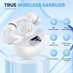 Wireless Earbuds, Bluetooth 5.4 Headphones HIFI Stereo/Crystal clear, White - Image 2