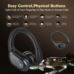 HAOYUYAN Wireless Earbuds, Sports Bluetooth Headphones, 80Hrs Playtime Ear Buds with LED Power Display, Noise Canceling Headset, IPX7 Waterproof Earphones for Workout/Running（Black） - Image 6