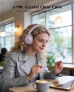 TALIX H30 Hybrid Active Noise Cancelling Headphones, 110H Playtime Hi-Res Audio Bluetooth 6.0 Wireless Over Ear ANC Headphones for Commute/Travel (Purple) - Image 4