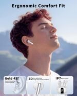 XIAOWTEK Wireless Earbuds, 2026 Bluetooth 5.4 Headphones Bass Stereo Ear Buds with Noise Cancelling Mic, LED Display in Ear Earphones 50H Playtime Ear Buds, IP7 Waterproof for Laptop Pad Phones White - Image 7