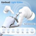 Wireless Earbuds, Bluetooth 5.4 Headphones HIFI Stereo/Crystal clear, White - Image 6