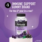 Airborne Elderberry + Zinc & Vitamin C Gummies For Adults, Immune Support Vitamin D & Zinc Gummies With Powerful Antioxidant Vitamins C D & E - 50 Gummies, Elderberry Flavor - Image 2