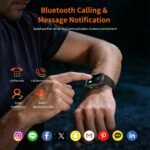 Military Smart Watch for Men, 30+ Day Battery Life, Bluetooth Call Black - Image 2